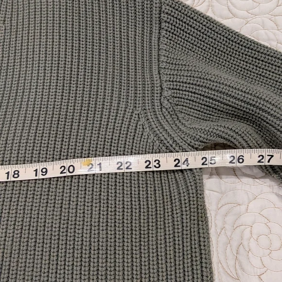 Quince Sage Green Oversized Ribbed Cardigan, Size M - Picture 3 of 6